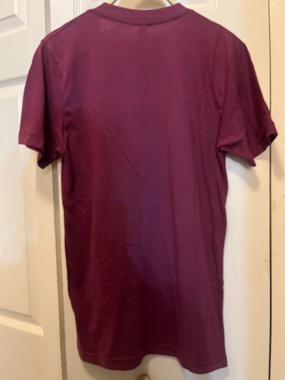 American Apparel Deep Burgundy V-Neck Short Sleeve Tee - Picture 6 of 6